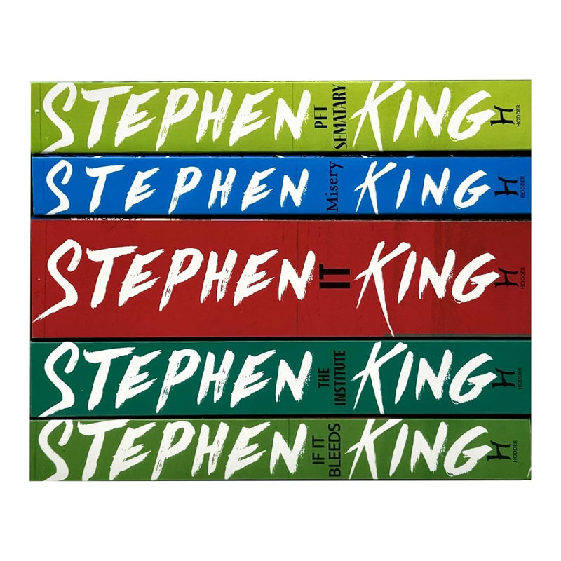 Stephen King Classic Collection box set with five Hodder paperback fiction books by Stephen King displayed together.