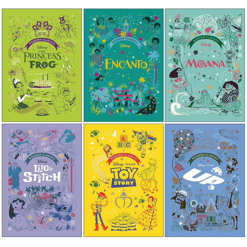 Disney and Pixar Modern Classics 6 Books Collection Set By Sally Morgan (The Princess and the Frog, Encanto, Moana, Lilo and Stitch, Toy Story and Up) - The Book Bundle
