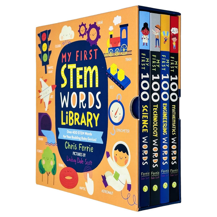My First Stem Words Library 4 Books Collection Set By Chris Ferrie (My First 100 Science Words, Technology Words, Engineering Words and Mathematics Words) - The Book Bundle