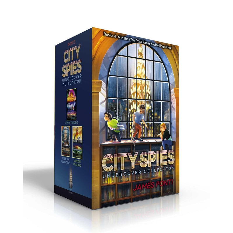 City Spies Undercover book collection by James Ponti, paperback box set featuring three fiction novels with spy adventure themes.