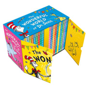 Illustrated cover of The Wonderful World of Dr. Seuss by HarperCollins, featuring colorful Seussian characters