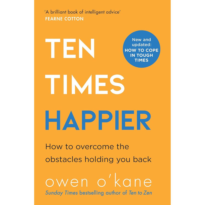 Set of two books, "Ten Times Happier" and "Quiet" by Owen O Kane and Susan Cain, featuring covers with titles and author names.