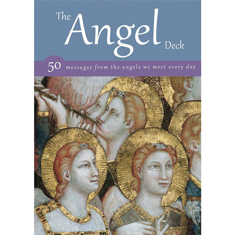 Pyramid-shaped angel message card deck featuring colorful illustrations and inspirational stories, prayers, and meditations.