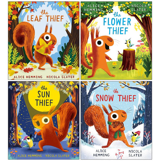 Set of four Leaf Thief series paperback books by Alice Hemming, fiction collection featuring colorful covers and engaging stories.