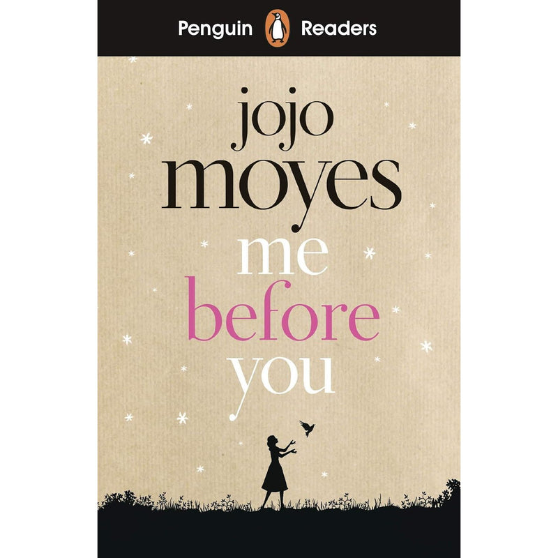 Penguin Readers Level 4 book "Me Before You" by Jojo Moyes, featuring a cover with a woman and cityscape background.