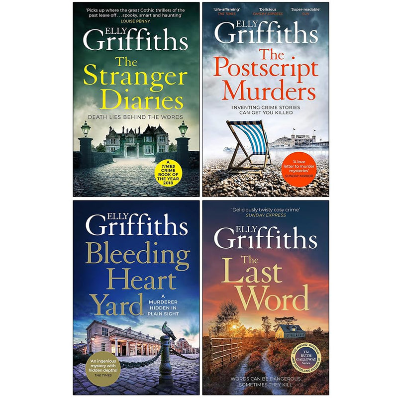 Harbinder Kaur Series 4 Books Collection Set By Elly Griffiths (Stranger Diaries, Postscript Murders, Bleeding Heart Yard, Last Word) - The Book Bundle