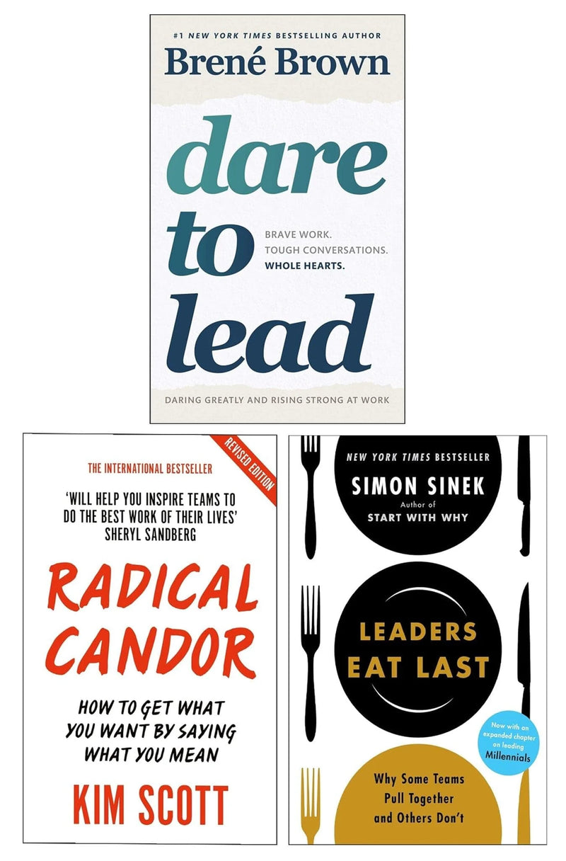 Dare to Lead, Leaders Eat Last & Radical Candor3 Books Collection Set