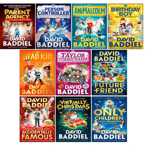 David Baddiel Collection 10 Books Set (Parent Agency, Person Controller, AniMalcolm, Birthday Boy, Head Kid, Taylor TurboChaser, Future Friend, Virtually Christmas, Only Children and More) - The Book Bundle