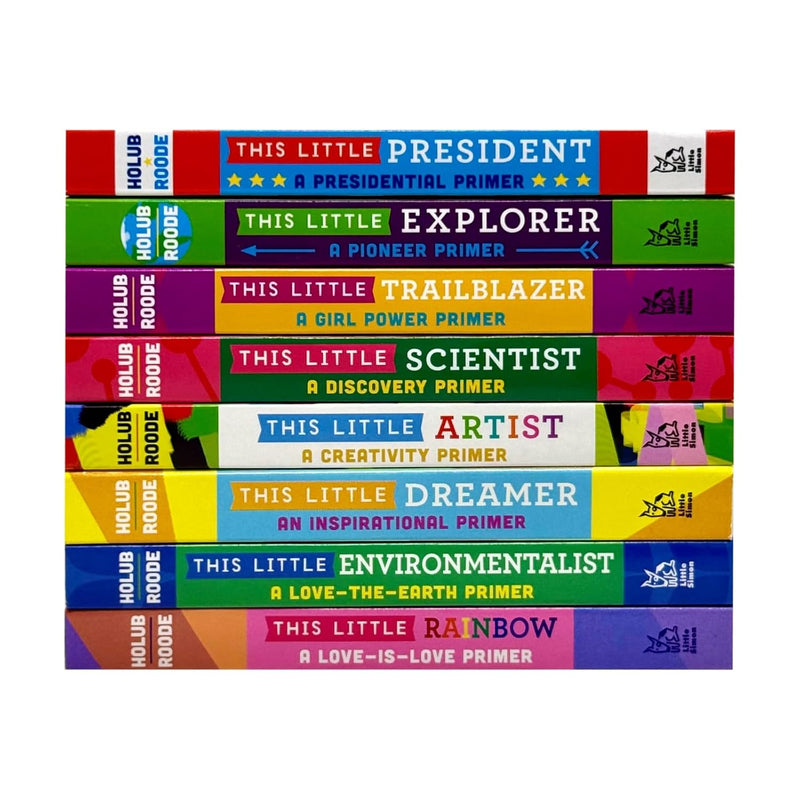 Empowering 8-book collection box set by Joan Holub & Daniel Roode, featuring inspiring non-fiction board books for children.