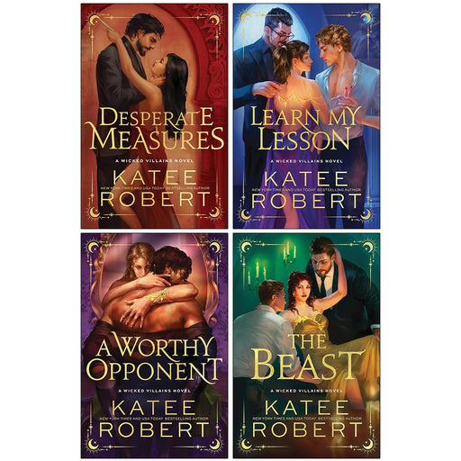 Wicked Villains Series 4 Books Collection Set by Katee Robert, paperback fiction book set with colorful covers.