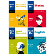 Bond 11+ Maths English Verbal Non-Verbal Reasoning assessment practice books set for ages 5-6, by Bond and OUP Oxford.