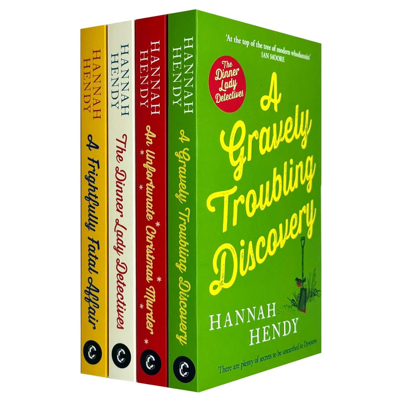 The Dinner Lady Detectives book collection by Hannah Hendy, featuring four fiction paperback novels in a Canelo edition.