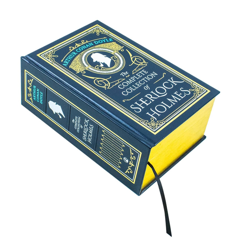 Leather-bound Sherlock Holmes Classic Editions collection featuring Arthur Conan Doyle's A Study In Scarlet and The Sign Of Four.