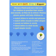 Oxford Reading Tree Read With Biff, Chip, and Kipper phonics flashcards featuring non-fiction words, with colorful card designs.