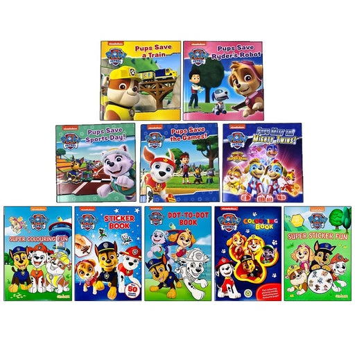 Nickelodeon Paw Patrol 10 Books Collection Set(Pups Meet The Mighty Twins) - The Book Bundle