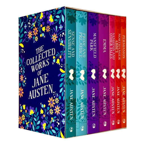 Seven-book Jane Austen collection box set featuring classic fiction titles in mixed formats by Ghillie Basan & CookNation.