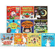Kids picture books collection featuring colorful illustrated paperback storybooks including Christmas, unicorn, funny, and adventure stories.