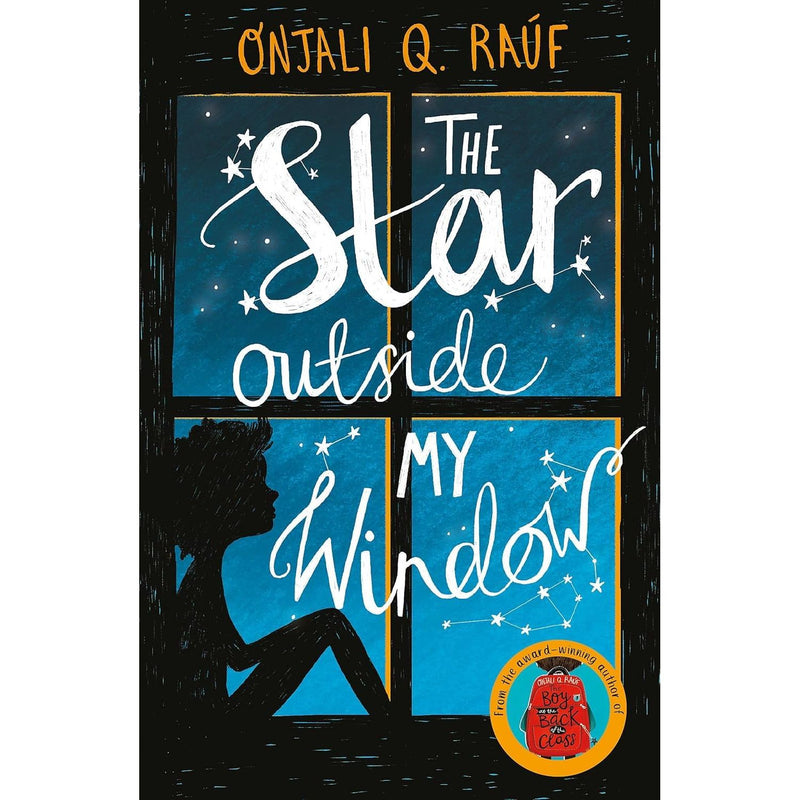 Six paperback children's books by Onjali Q. Raúf, including "Star Outside My Window" and "Night Bus Hero," on a plain background.