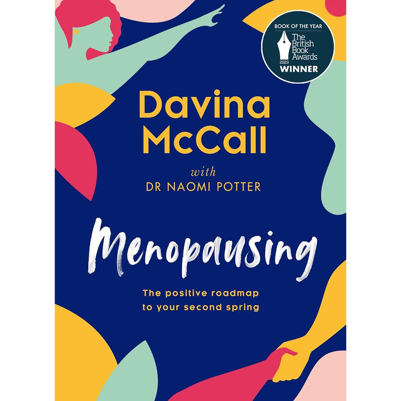 HQ image of Davina McCall's Menopausing book, British Book Awards 2023 Book of the Year, and Sunday Times bestselling guide for menopause.