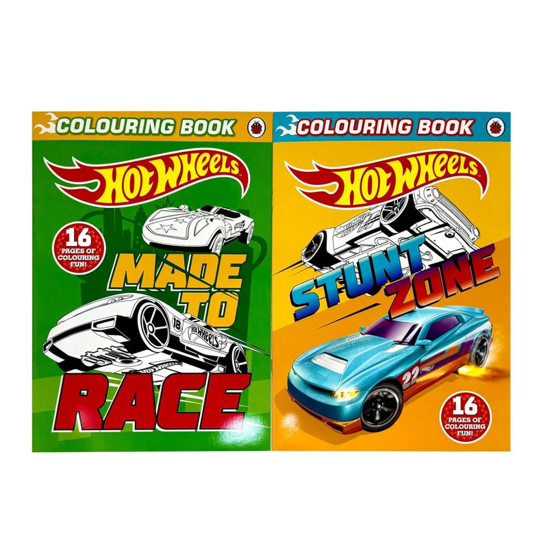 Hot Wheels Activity Book Collection 5 Books Set (Turbo Challenge Sticker Activity Book, Criss Cross Crash Sticker Activity Book, Built For Speed, Stunt Zone, Made to Race Colouring Book) - Ages 5-7 - Paperback