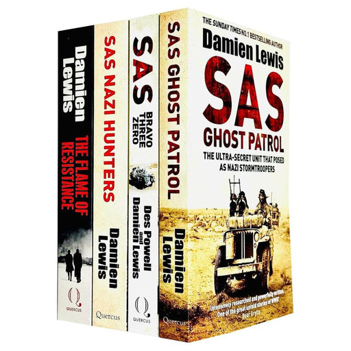 Damien Lewis Collection 4 Books Set (SAS Ghost Patrol, SAS Bravo Three Zero, SAS Nazi Hunters & The Flame of Resistance) - The Book Bundle