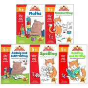 Age 5+ Key Skills Help With Homework 5 Books Collection Set with Stickers (Maths, Handwriting, Adding & Subtracting, Spelling, Reading & Writing) - The Book Bundle