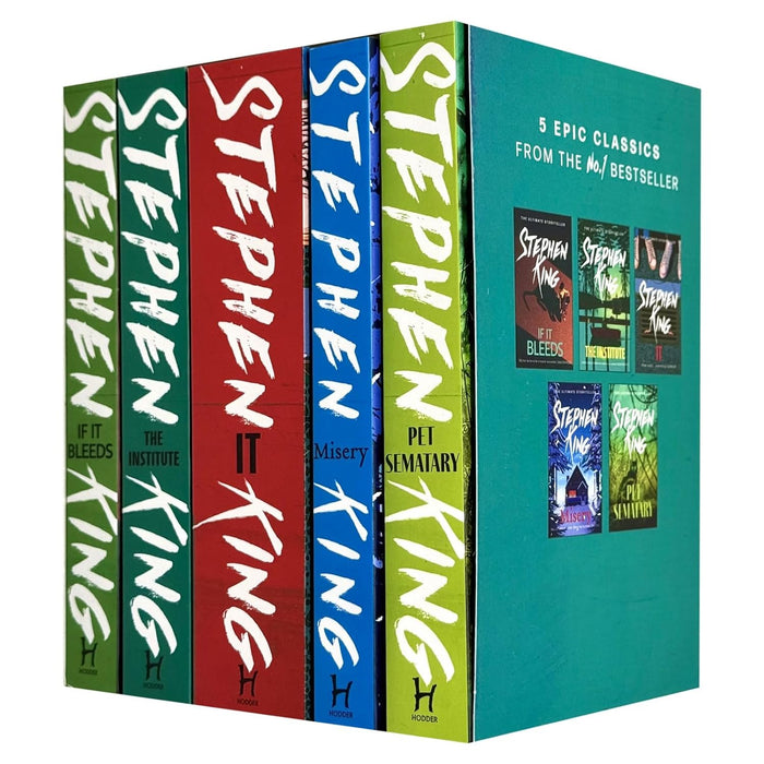 Stephen King Classic Collection 5 Books Box Set (If It Bleeds, The Institute, IT, Misery, Pet Sematary)