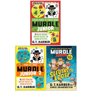 Set of three Murdle Junior Series books by G. T. Karber and Chris Grabenstein, paperback fiction collection with colorful covers.