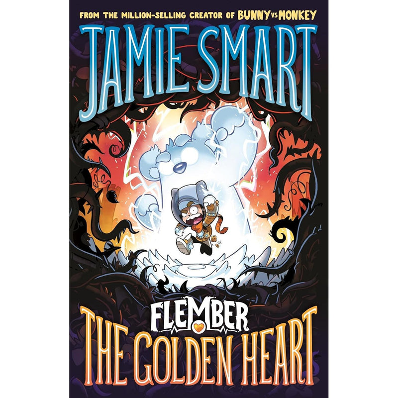 Flember Series 5 books collection set by Jamie Smart, including The Secret Book, Crystal Caves, Glowing Skull, Wildening, and Golden Heart