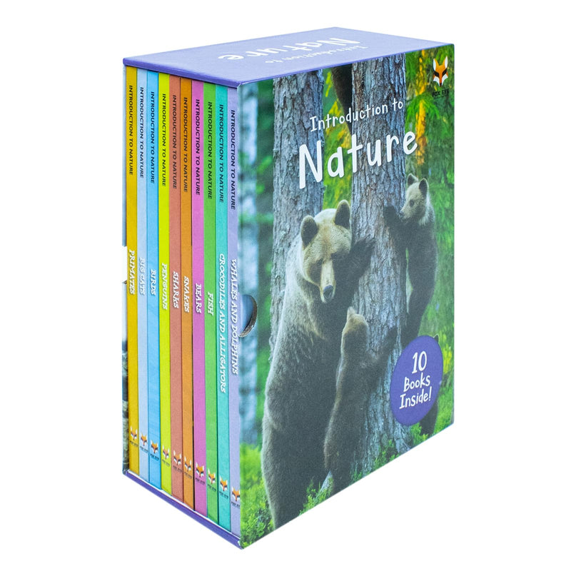 Set of 10 hardback children's books on animals and habitats by Jasmine Brooke, featuring colorful illustrations for ages 3 to 8.