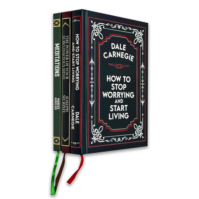 Essential Self-Development 3-Book Set - How to Stop Worrying and Start Living, Meditations - Non Fiction - Hardcover