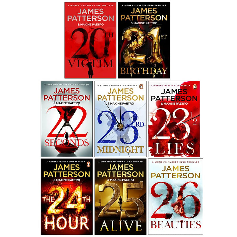 Women's Murder Club book collection by James Patterson featuring eight fiction novels in mixed formats.