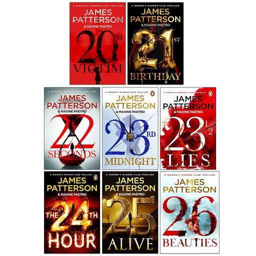 Women's Murder Club book collection by James Patterson featuring eight fiction novels in mixed formats.