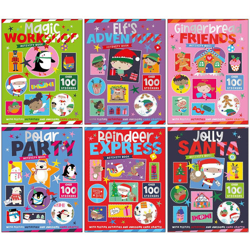 Christmas Books for Children Collection Activity 6 Books Set With Awesome Card Craft & Over 100 Stickers - The Book Bundle