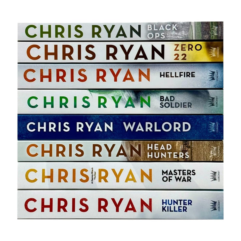 Danny Black Series 8 books collection set by Chris Ryan, paperback fiction series, published by Hodder Paperbacks.
