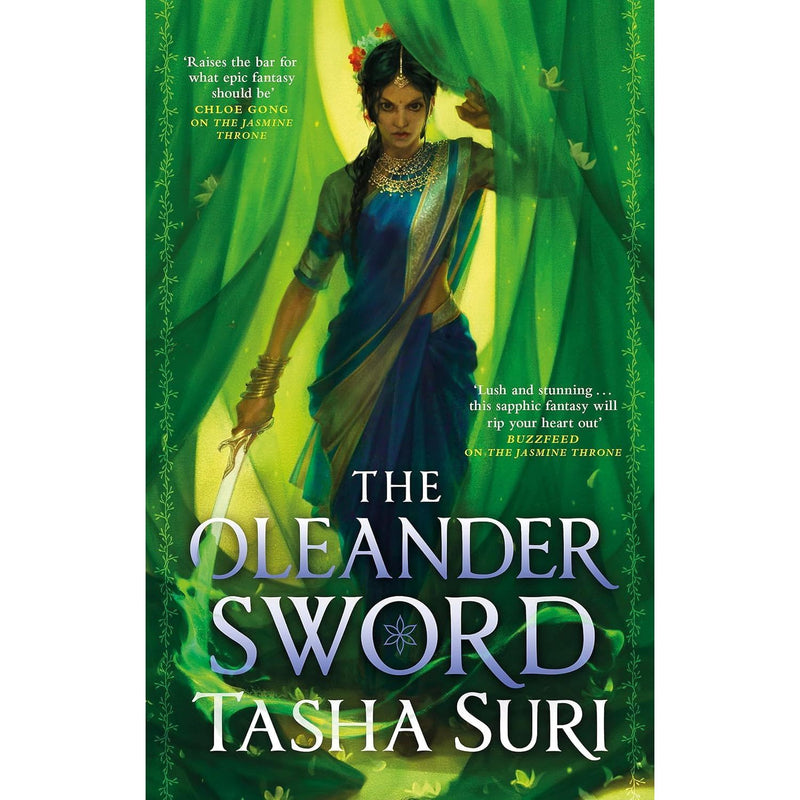 Set of three fantasy fiction books by Tasha Suri including The Jasmine Throne, The Oleander Sword, and The Lotus Empire from Orbit Ltd.