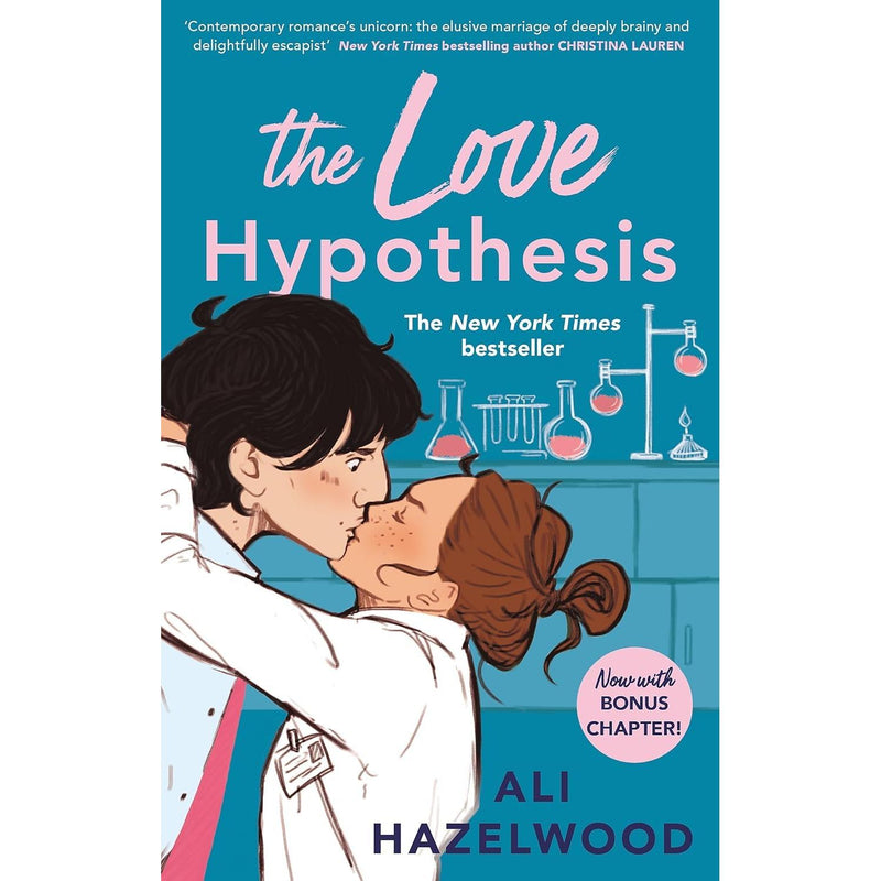Set of four Ali Hazelwood fiction paperback books including Love, Theoretically, The Love Hypothesis, Love on the Brain, and Loathe to Love You.