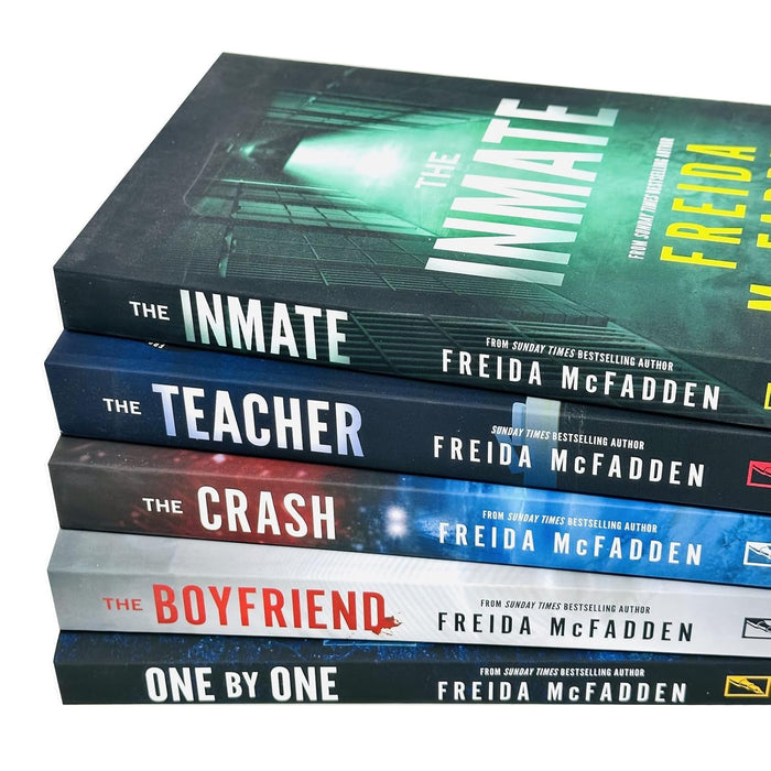 Freida McFadden 5 Books Set (The Inmate, The Boyfriend, The Crash, The Teacher, One by One) - The Book Bundle