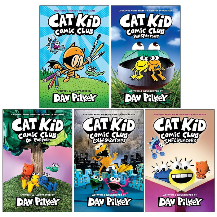 Cat Kid Comic Club Series 5 Books Collection Set by Dav Pilkey - The Book Bundle