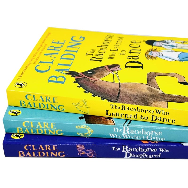 Clare Balding Charlie Bass Collection 3 books set from Puffin Ltd, featuring the racehorse who wouldn't gallop.
