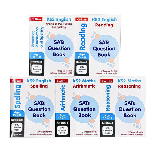 KS2 Sats Question Book Collection 5 Books Set Age 10-11 (English Reading, English Grammar Punctuation and Spelling) - The Book Bundle