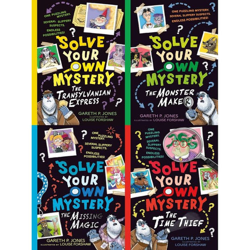 Solve Your Own Mystery Collection 4 Books Set by Gareth P Jones (The Monster Maker, The Time Thief, The Missing Magic, The Transylvanian Express) - The Book Bundle
