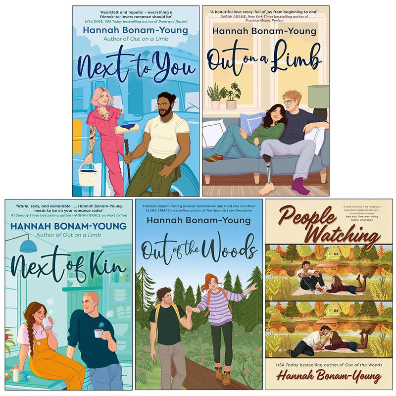 Hannah Bonam Young Collection 5 Books Set (Next to You, Next of Kin, Out on a Limb, Out of the Woods & People Watching) - Fiction - Paperback