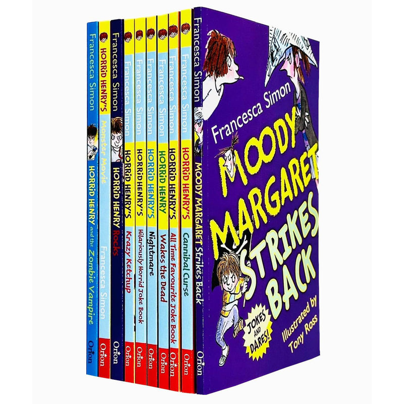 Horrid Henry Francesca Simon 10 Books Collection Set (Moody Margaret Strikes Back)