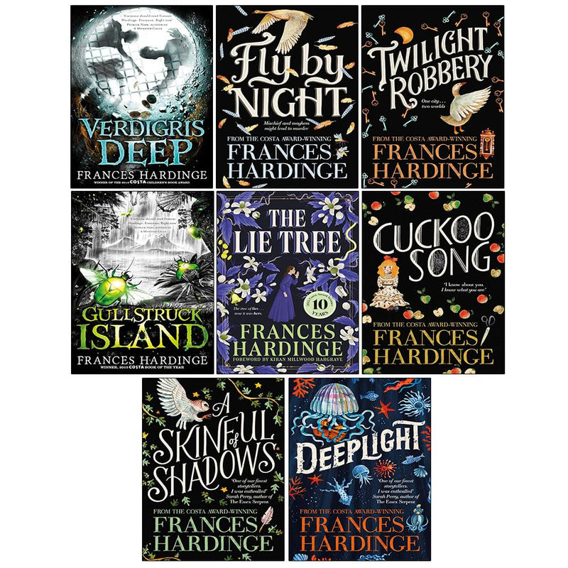 Frances Hardinge Collection 8 Books Set (Verdigris Deep, Fly By Night, Twilight Robbery, Gullstruck Island, The Lie Tree, Cuckoo Song, A Skinful of Shadows, Deeplight) - The Book Bundle