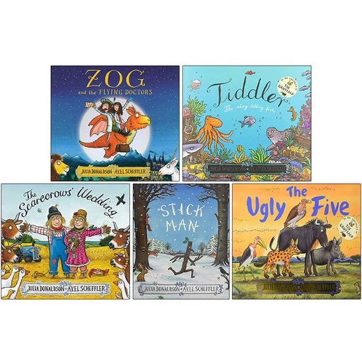 Julia Donaldson Collection 5 Books Set (Zog and the Flying Doctors, Tiddler, The Scarecrows' Wedding, Stick Man, The Ugly Five) - The Book Bundle
