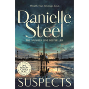 Three Danielle Steel books set including Suspects, Beautiful, and The Challenge, displayed in a pan-shaped arrangement.