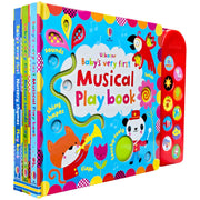 Set of three Usborne Baby's Very First Books by Fiona Watt, colorful board books for ages 0-3, perfect for early learning and development.