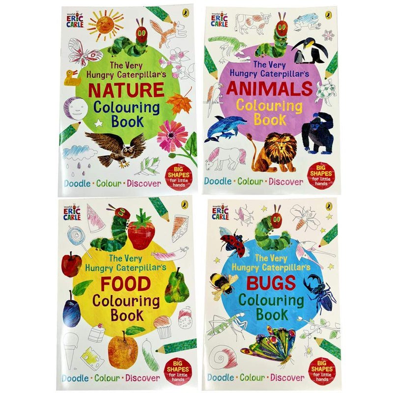 The Very Hungry Caterpillar’s Sticker and Colouring Book 4 Books Collection Set by Eric Carle - The Book Bundle