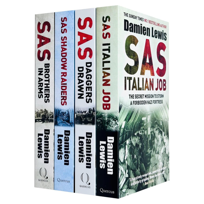 Damien Lewis Collection 4 Books Set (SAS Brothers in Arms, SAS Shadow Raiders, SAS Daggers Drawn In For the Kill and SAS Italian Job) - The Book Bundle